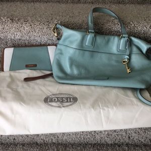 Fossil satchel bag - with zippered wallet